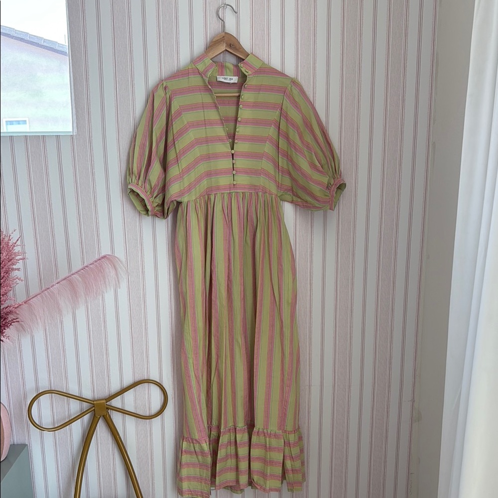 Striped Green and Pink Dress